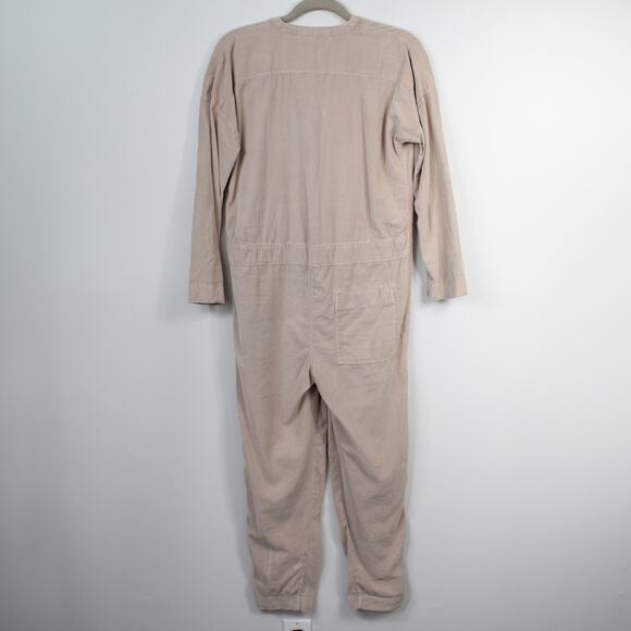 James Perse Ultra Fine Corduroy Jumper Jumpsuit Beige Neutral Nude - Picture 7 of 16